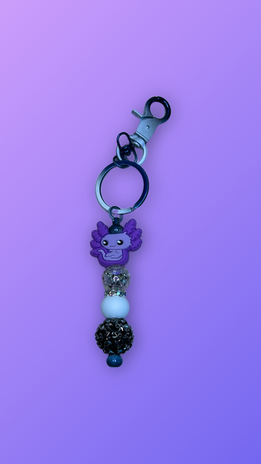 Axolotl beaded keychain